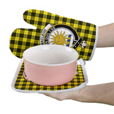 MacLeod Of Lewis Modern Tartan Crest Oven Mitt And Pot Holder (2 Oven Mitts + 1 Pot Holder)